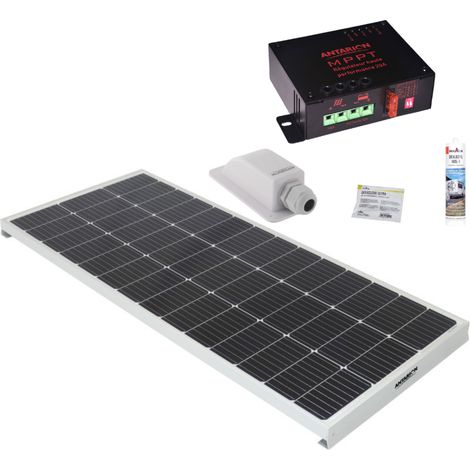 PACK ANTARION Panneau solaire Monocristallin 190W + Régulateur MPPT 20A + Kit de pose Camping-car