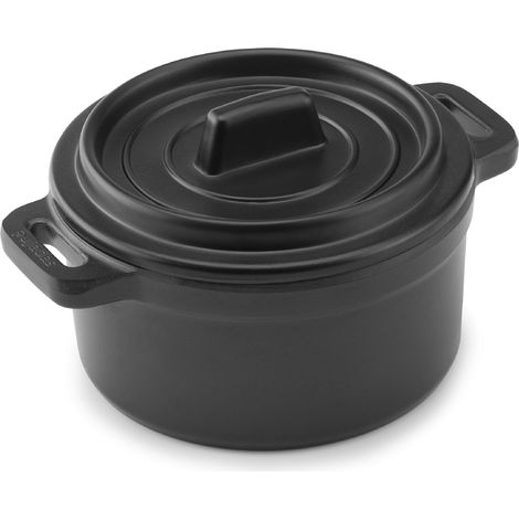 Mini Cocotte Mélamine Noire avec Couvercle Ø 10 à 14 cm - Pujadas