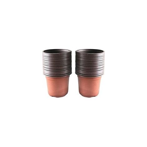 Lot de 100 pots en plastique souple 9.5 cm – drainage pour aération – Idéal pour semis et boutures (1/4)