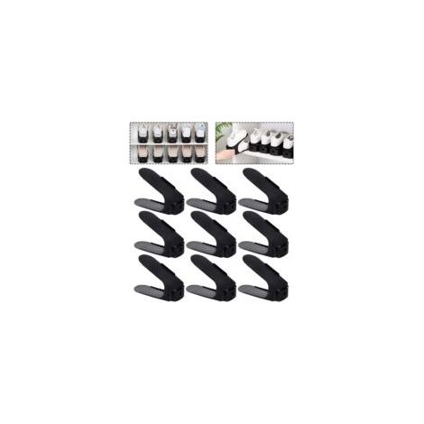Set di 30 organizer per scarpe regolabili Froadp con 3 altezze regolabili, doppio strato, nero - Crezuo (1/4)