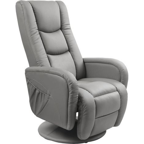 Sillón reclinable Houston 493, Gris, 85x68x85cm, Cuero ecológico (1/4)