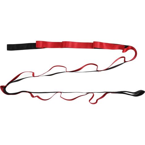 Lot de 12 sangles de yoga en nylon pour fitness extérieur, étirement et posture, bande d’aide à la flexibilité rouge (1/5)