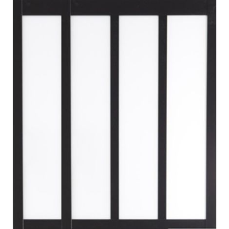 Gd Menuiseries – Verrière d'atelier en MDF noir – 4 vitrages clairs 4mm – Dimensions H108 cm x L148 cm – Pour espaces intérieurs modernes (1/2)