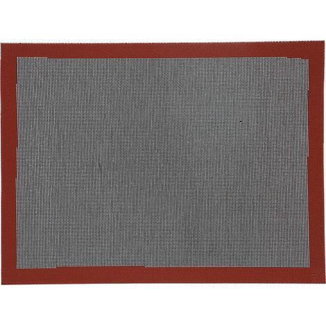 Tapis de cuisson en silicone noir et rouge, antidérapant, résistant à la chaleur, pour four, avec perforations pour pain, tapis de pâtisserie réutilisable (1/5)