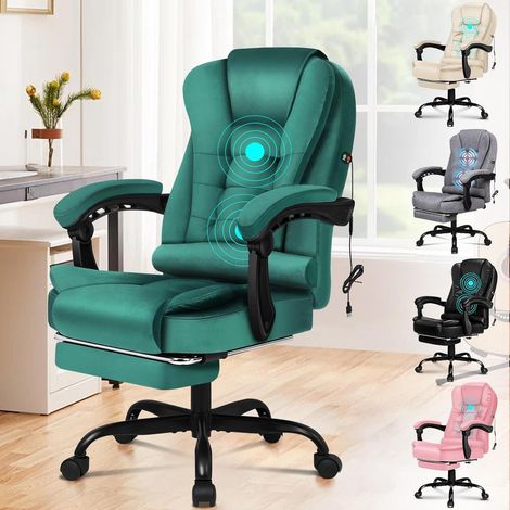 Bürostuhl ALFORDSON Computer Schreibtisch Gaming Wildleder Grün (1/5)
