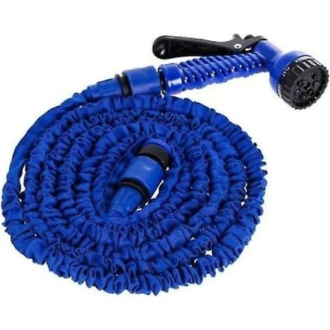 Tuyau d'arrosage extensible pour jardin, pistolet pulvérisateur, flexible, longueur 45,7 m (150 pi), couleur bleue (1/5)