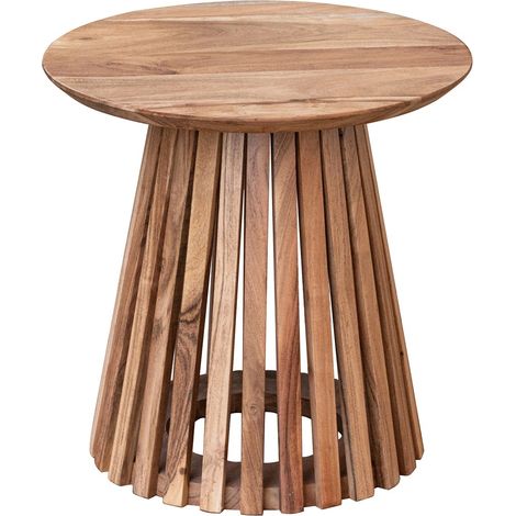 Böhmischer Couchtisch aus braunem Akazienholz, 50 x 50 x 50 cm