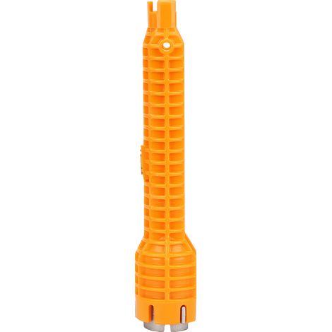 Clef de robinet polyvalente multifonction pour installation d'évier, outil manuel en alliage haute résistance, accessoire industriel robuste (clé de lavabo à adaptateur unique, couleur jaune) (1/5)