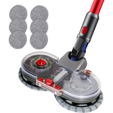 Balai-serpillère compatible avec les aspirateurs balais Dyson V15, V11, V8 et V7 - Comprend 6 têtes de balai - Nettoyage à sec et humide - Balai-serpillère (1/5)