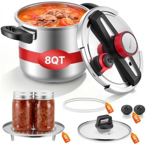 Autocuiseur 7 L Casserole Pression en Acier Inox avec Panier (1/5)