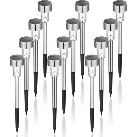 Set of 12 solar LED garden lights (warm light) (1/5)