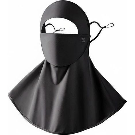 Women's Anti-Frost Scarf Face Veil Neck Gaiter Breathable Cooling Nylon Fabric with Drinking Opening Face and Neck Gaiter Suitable for, Black (1/5)