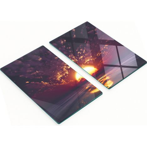 Dekorative Schneidebretter aus gehärtetem Glas, Sunset-Design, 2 x 30 x 52 cm (1/5)
