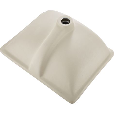 Mophorn Lavabo bajo encimera rectangular de cerámica, diseño moderno con rebosadero, ideal para espacios reducidos, fregadero de cocina en color blanco, dimensiones 515 x 385 x 190 mm (1/5)