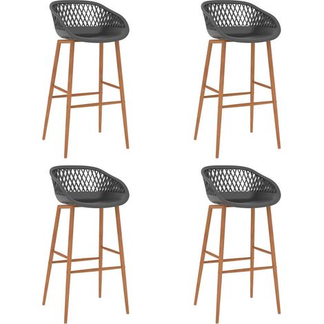 vidaXL Chaises de bar lot de 4 gris (1/5)