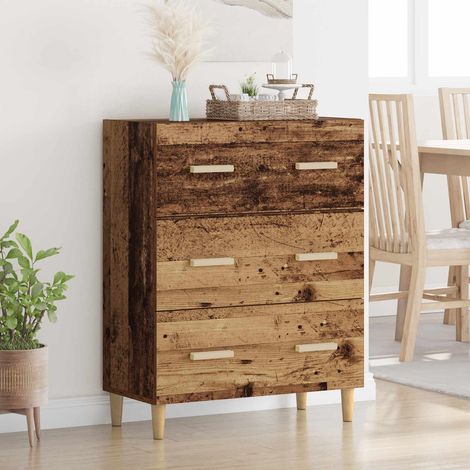 Buffet bois ancien avec rangement en bois d’ingénierie, 69,5 x 34 x 90 cm - PANGIVO (1/5)