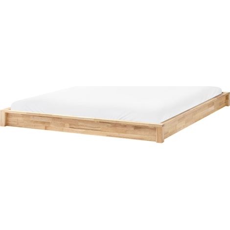 Letto con rete minimalista in legno 160 x 200 cm senza testiera marrone chiaro Antras