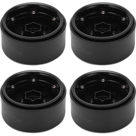 Jantes Beadlock en alliage d'aluminium 57 mm, 9 trous, avec écrous, pour voitures RC Crawler (noir) (1/5)