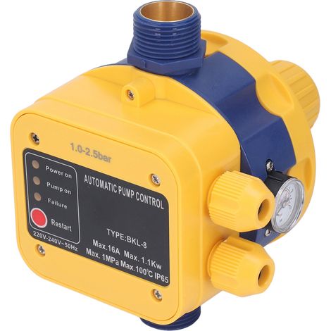 Pompe à eau automatique 1.0-2.5 bar pour 1-6 étages (hauteur verticale ≤23 m), universelle pour pressurisation descendante, avec pressostat de débit, surpression, protection thermique, contrôleur régl (1/5)