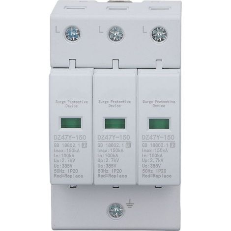 Dispositif de protection contre les surtensions pour maison, parafoudre de tension PC ignifuge 150KA pour boîte de distribution 385V 3P (1/5)