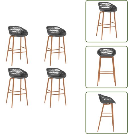 The Living Store Taburetes de cocina 4 unidades gris - Sillas de cocina