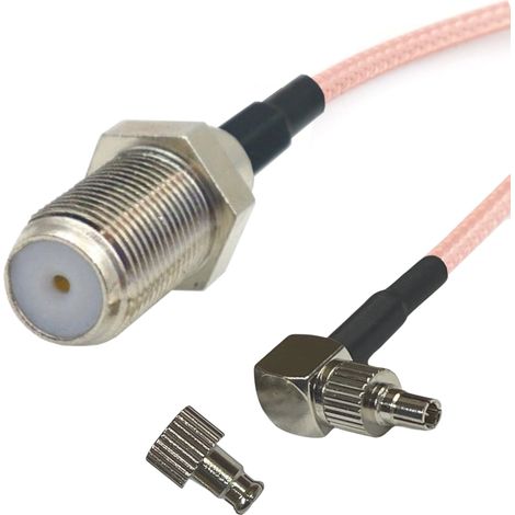 Cable pigtail CRC9 TS9 / conector F Twix RG316 de 15 cm