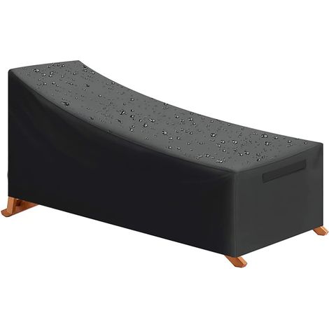 Housse de chaise longue de patio extérieur,housses de meubles de patio,résistant aux UV,durable et pratique,protection contre poussière du soleil,s'adapte à toutes les saisons,L210W75H80/40cm (1/5)