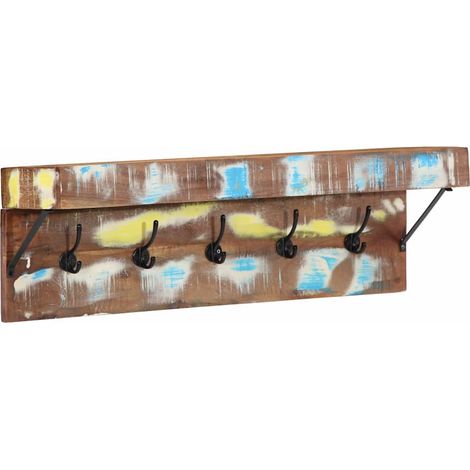Appendiabiti con ripiano moderno spazio di archiviazione efficiente 73 x 19 x 23 cm legno massello marrone 020057998