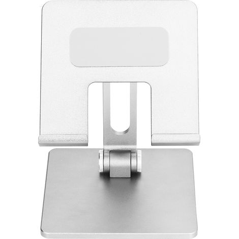 Silberner Tablet-Ständer aus Aluminium, verstellbare Halterung für Handy und Tablet, flexibler Arm für längere Nutzung. (1/5)