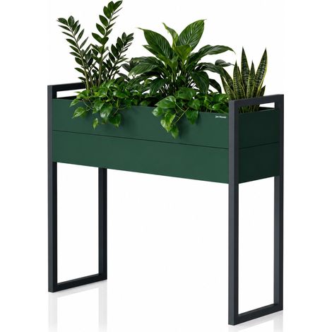 Cache-pot métallique haut vert bouteille-anthracite, 1000x1000x380 mm: MARGARET H