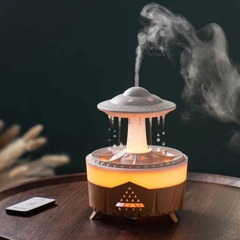 Humidificateur - Diffuseur dhuiles essentielles avec lumière LED 7 couleurs, humidificateur dair, humidificateur à brume fraî (1/4)
