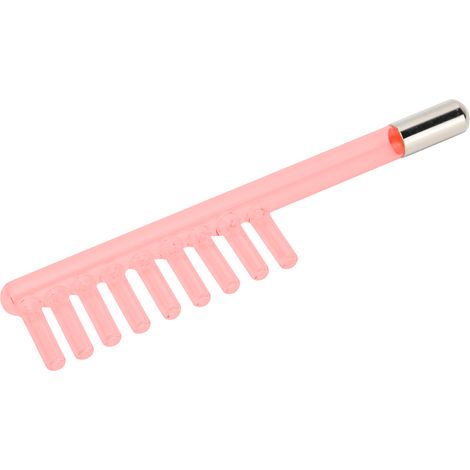 Appareil de haute fréquence pour soin du cuir chevelu, sonde en verre peigne avec luminothérapie rouge anti-pellicules (1/5)