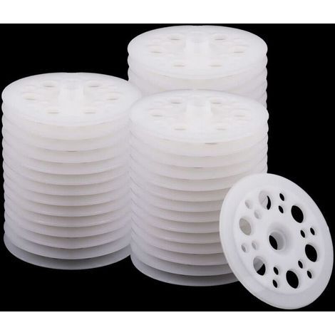 100pcs Rondelles Plates en Plastique, Rondelles en Plastique de 45mm Rondelles en Polypropylène Rondelles en Mousse pour la Fixation et le Support des Panneaux Isolants en Mousse