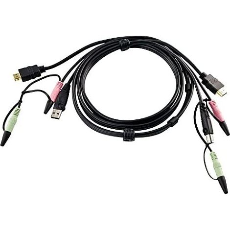 Câble KVM Aten 2L-7D02UH noir 1,8 m
