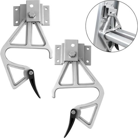 Lot de 2 verrous d'échelle en aluminium modèle Kit de verrouillage à échelons très résistant, compatible avec les échelles d'extension de 7,3 m/8,5 m/9,8 m, accessoires de (1/5)