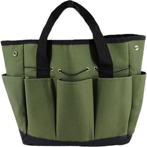 Garden Tool Bag, 600D Oxford Cloth Garden Tote with Pocket, Organizer, Garden Plant Tool Set - Army Green (1/5)