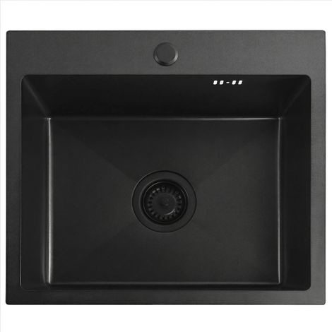 Évier Rea Leo 50 Black + Robinet De Cuisine Fresh Black 50x45x18,5cm (1/5)