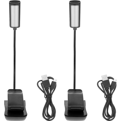LIFKOME Lampe de Lecture Lot 2 Noire LED Rechargeable en (1/5)