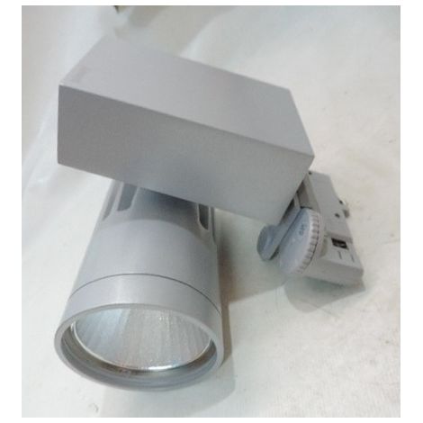 Projecteur spot LED 26W gris orientable pour rail monophasé 3 allumages blanc chaud 3000K 1938lm Beacon Flood SYLVANIA 2052772