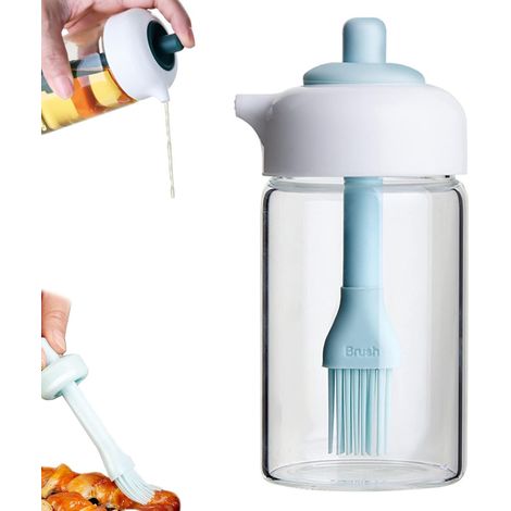 Distributeur d huile d olive deux cent trente millilitres avec pinceau pour barbecue et cuisine bouteille en verre
