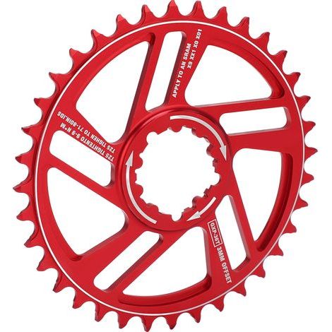 Lebycle 36-Zahn-Kettenblatt, 3 mm Offset, Direct Mount, Narrow/Wide, für SRAM GXP Kurbelgarnitur (rot).