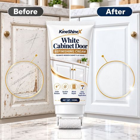 KineShineX Weiße Holzschranktür-Renovierungs- und Reparaturpaste 100 ml, Rollenanwendung für Möbeldesign (1/4)