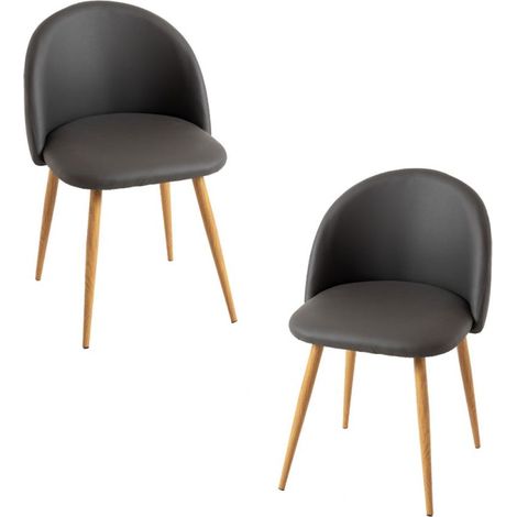 Packs Sillas Comedor - Pack 2 Sillas Vint Polipiel - Gris (1/5)