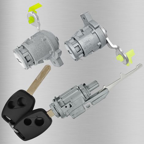 Compatible avec les cylindres de serrure complets pour Honda CRV, les cylindres de serrure de 2 portes, le contacteur d'allumage, clé à 2 trous OE : 72185-S9A-013 (1/4)