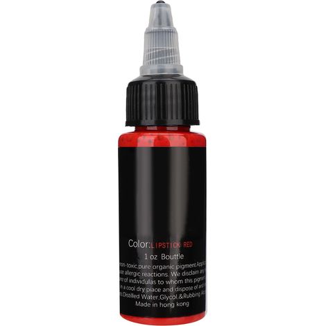 Encre de tatouage semi-permanente à base d'extrait végétal, teinte rouge, longue durée, outil accessoire pour tatouage. (1/5)
