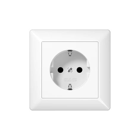 Jung Enchufe SCHUKO®, 16 A 250 V , con marco integrado, duroplástico, Serie AS, alpinweiß AS 1520 WW