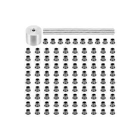 1 kit d'outils + 100 rivets et clous en laiton argenté pour la pose de clous (1/5)