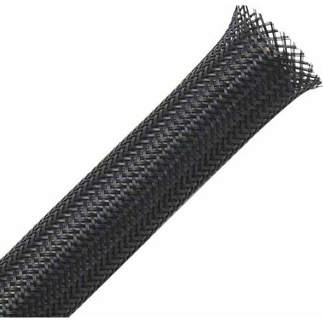 ZVD-Gaine Câble Tressée Extensible de 13mm x 30m, Idéale pour Cacher et Ranger les Câbles Automobiles et les Fils. (1/4)