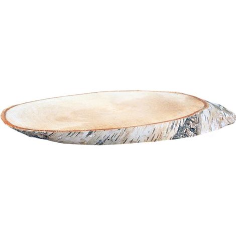 Birkenholzscheiben oval 100% Natur Ø 35 - 38 cm Dekoration Baumscheibe Holzdeko