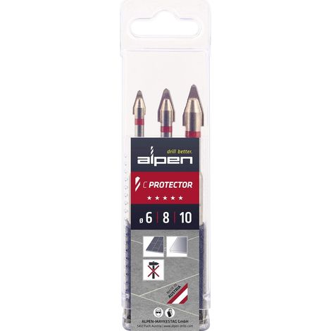 Alpen Punte per Trapano C PROTECTOR 3 Pezzi 6-8-10 (1/4)